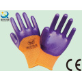 13G Nitrile Orange Polyester Shell, Purple Nitrile 3/4 Coated, Work Glove (N6036)